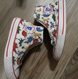 Converse Kids Shoes with Colorful Dinosaur Print
